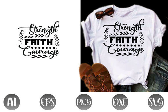 Breast Cancer Quote Design, Strength Faith Courage Review