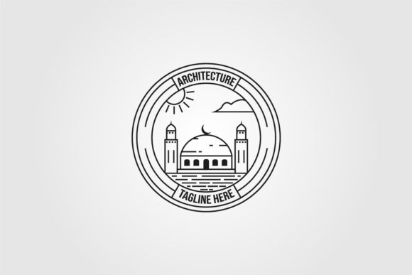Dome Islamic Vector Symbol Logo Line Art Review for Real Embroidery Projects