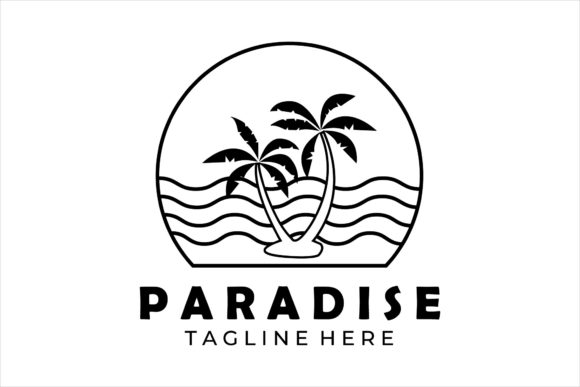 Palm Tree Logo: A Vintage-Inspired Embroidery Design for Thoughtful Use