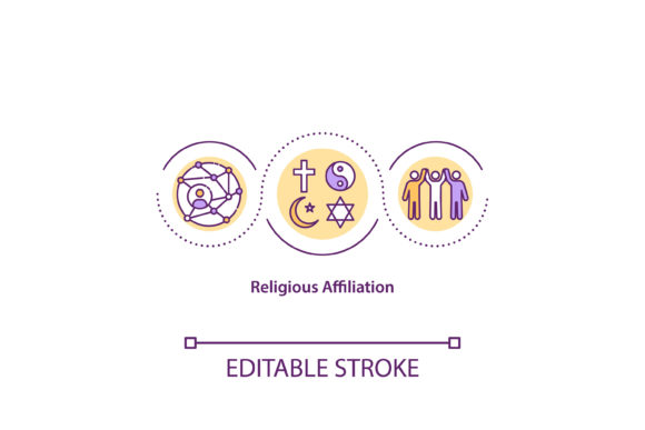Religious Affiliation Concept Icon Review for Embroidery Projects