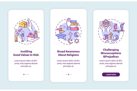 Value of Religion Onboarding Mobile App Embroidery Design Review